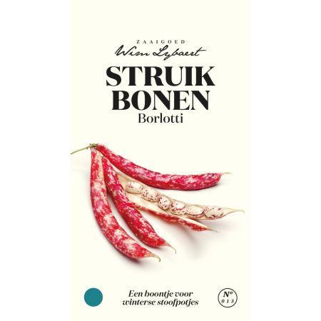 Struikbonen Borlotti - Wim Lybaert Zaaigoed - Een boontje voor winterse stoofpotjes  - Ca. 20 gr