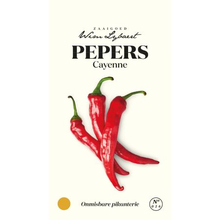 Pepers Cayenne - Wim Lybaert Zaaigoed - Italiaanse pikanterie - Ca. 1 gr