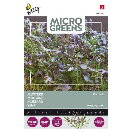 Buzzy Microgreens, Mosterd Red Frills - Ca. 1 gr
