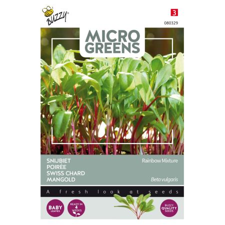 Buzzy Microgreens, Snijbiet Regenboogmengsel - Ca. 8 gr
