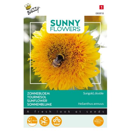 Buzzy Sunny Flowers, lage Zonnebloem Sungold dubbelbloemig - Ca. 2.5 gr