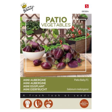 Buzzy Patio Veggies, Aubergine Patio Baby F1 - Ca. 6 zaden