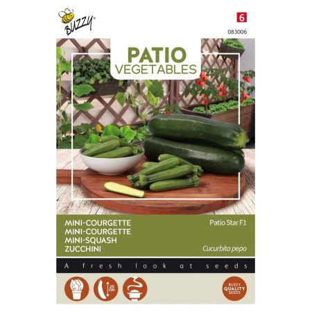 Buzzy Patio Veggies, Courgette Patio Star F1 - Ca. 6 zaden