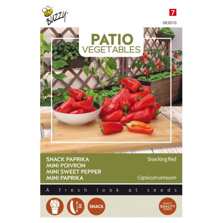 Buzzy Patio Veggies, Paprika Snacking Red - Ca. 6 zaden