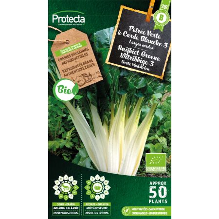 Snijbiet Groene Witribbige 3 Bio -  Protecta Traditionele Reproduceerbare Autenthentieke Zaden
