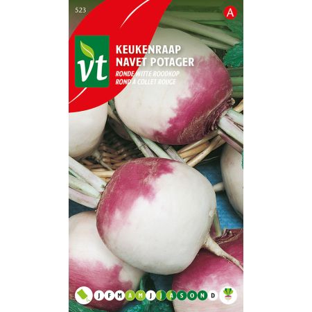 Keukenraap Ronde witte roodkop - Ca. 6 gr