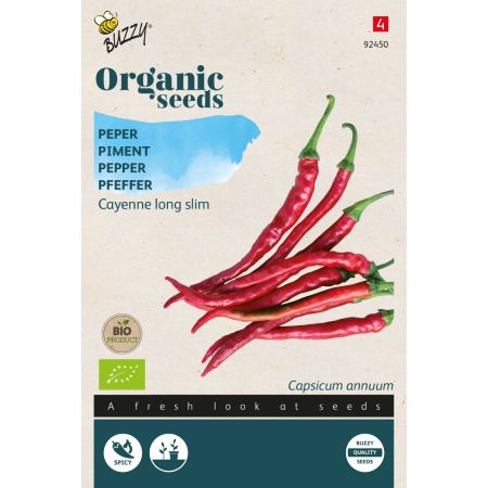 Buzzy Organic Peper Cayenne long slim (BIO) - Ca. 0.25 gr