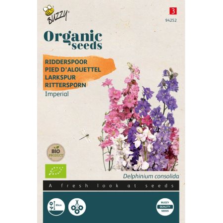 Buzzy Organic Delphinium, Ridderspoor Imperial (BIO) - Ca. 0.5 gr