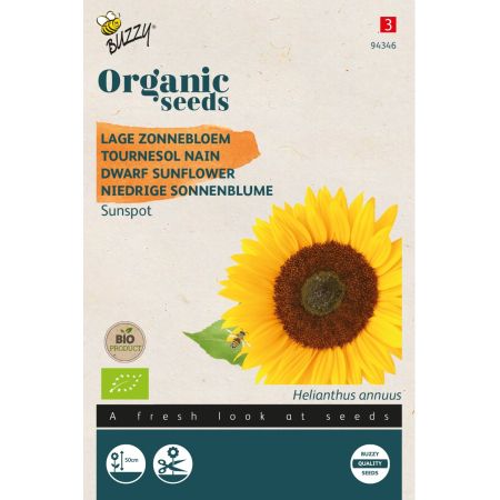 Buzzy Organic Helianthus, Lage zonnebloem Sunspot (BIO) - Ca. 3 gr