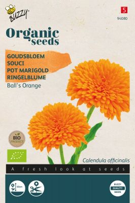 Buzzy Organic Calendula, Goudsbloem Ball's Orange  (BIO)