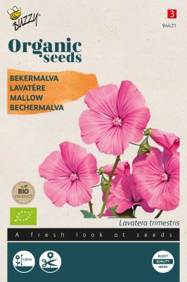 Buzzy Organic Lavatera, Bekermalva rose/rood  (BIO)