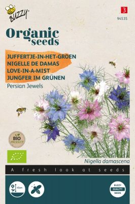 Buzzy Organic Nigella, Juffertje-in-het groen Persian Jewel (BIO)